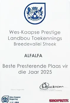 Western Cape Agriculture Award 2025